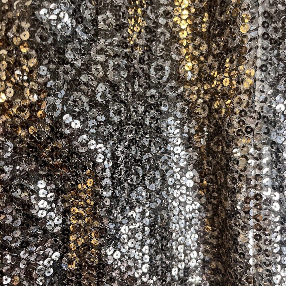 Kasper Silver Sequined Leopard Print Open Front E… - image 2